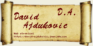 David Ajduković vizit kartica